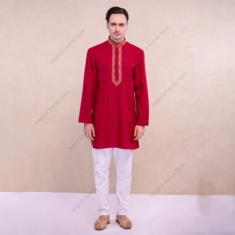 Kurta Men Cotton - Indiase jurk voor mannen Kurtas shirt