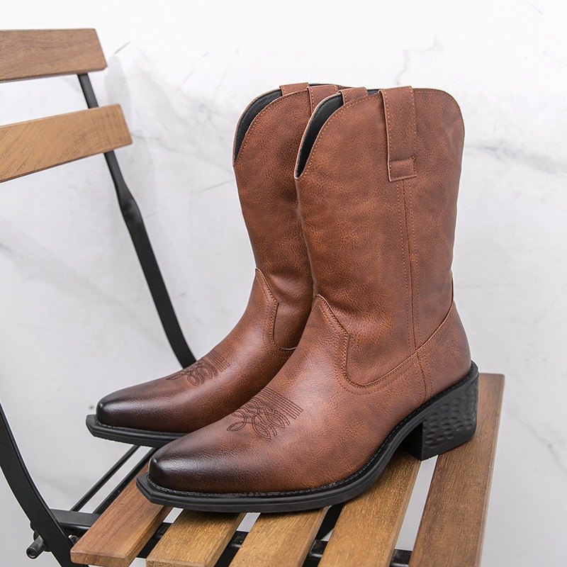 Ethnic Fashion - Mannen Laarzen Klassieke Borduren Western Cowboy