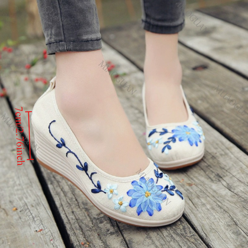 Geborduurde dames comfort wedg - Ethnic Fashion recensie en prijs