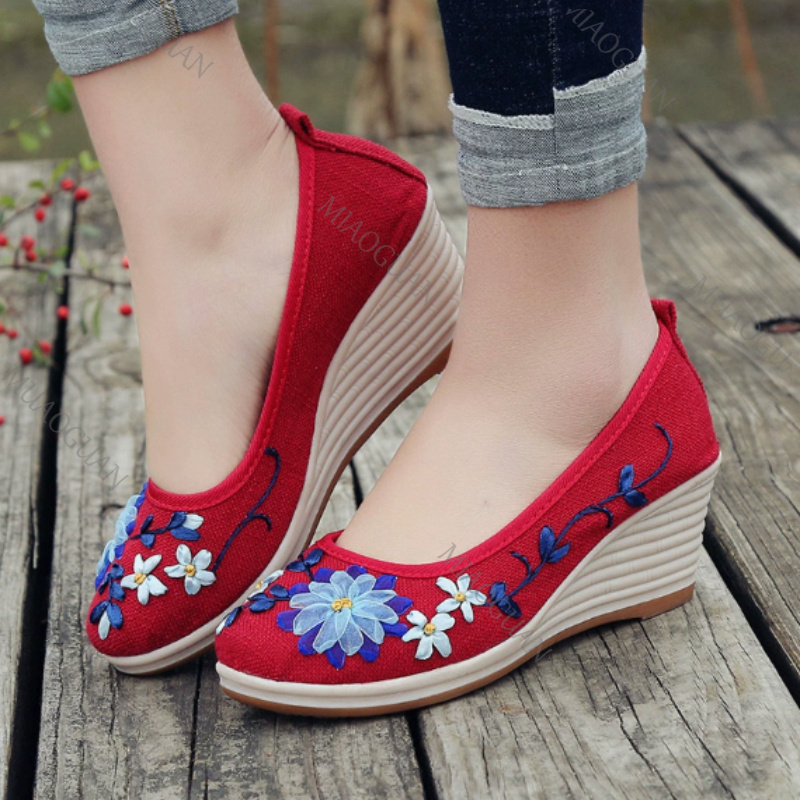 Geborduurde dames comfort wedg - Ethnic Fashion recensie en prijs